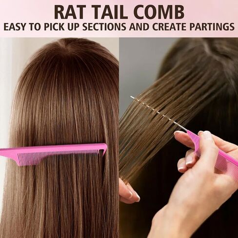 Boar Bristle Slick Back Hair Brush & Hair Wax Stick for Smooth Flyaways, Frizz, Sleek Ponytail, Buns and Edge Baby Hair | Hair Comb, Edge Brush, Teasing Brush, Rat Tail Comb Styling Accessories in Kuwait