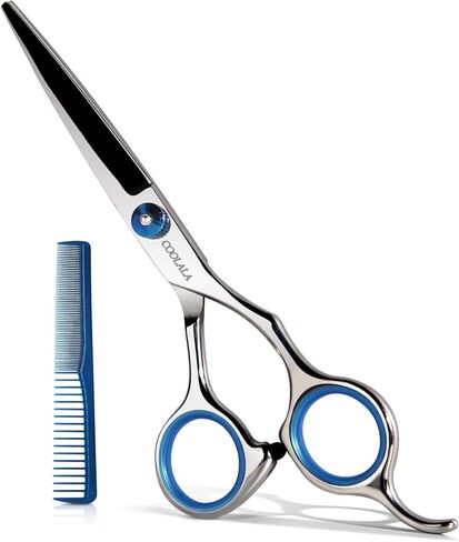COOLALA Stainless Steel Hair Cutting Scissors 6.5 Inch Hairdressing Razor Shears Professional Salon Barber Haircut Scissors, One Comb Included, Home Use for Man Woman Adults Kids Babies in Kuwait