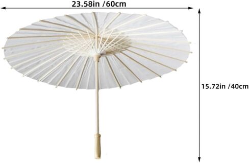 White Paper Parasol Umbrella with Wooden Handle Lightweight Portable Wedding Parasol for Outdoor Gatherings Photography Elegant Design Decorative Wedding Accessory in Kuwait