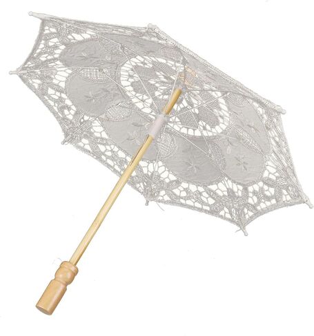 Lace Umbrella Wedding Accessory Elegant Bridal Parasol for Outdoor Ceremonies Eucalyptus Lace 1 Unit in Kuwait