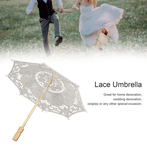 Lace Umbrella Wedding Accessory Elegant Bridal Parasol for Outdoor Ceremonies Eucalyptus Lace 1 Unit in Kuwait