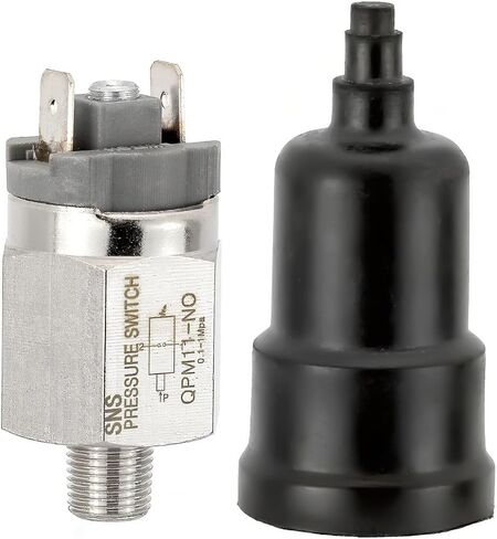 Stainless Steel Adjustable Pneumatic Pressure Control Switch for Pump | 1/8" PT Thread, QPM11-NO, Normally Open Type, Air Adjustable Pressure Switch in Kuwait