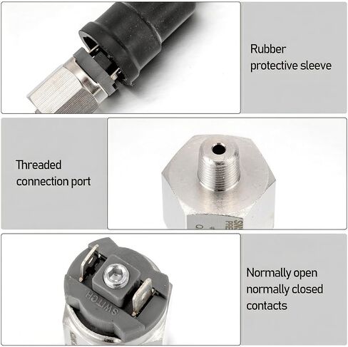 Stainless Steel Adjustable Pneumatic Pressure Control Switch for Pump | 1/8" PT Thread, QPM11-NO, Normally Open Type, Air Adjustable Pressure Switch in Kuwait