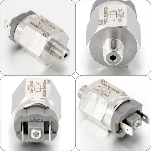 Stainless Steel Adjustable Pneumatic Pressure Control Switch for Pump | 1/8" PT Thread, QPM11-NO, Normally Open Type, Air Adjustable Pressure Switch in Kuwait