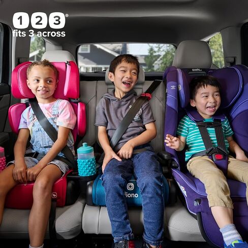 Diono Connect3 RXT Backless Booster, Pack of 2, Slim Fit 3-Across in Many Mid-Sized Sedans and SUVs, for Children from 40-120 lbs., Lightweight with Latch connectors, Blue Razz Ice in Kuwait