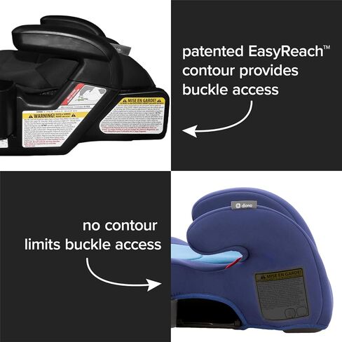 Diono Connect3 RXT Backless Booster, Pack of 2, Slim Fit 3-Across in Many Mid-Sized Sedans and SUVs, for Children from 40-120 lbs., Lightweight with Latch connectors, Blue Razz Ice in Kuwait