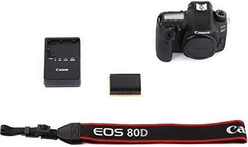 Canon EOS 80D Digital SLR Camera Bundle (Body Only) with Professional Accessory Bundle (15 Items) (Renewed) in Kuwait