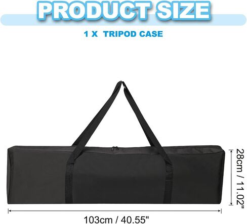 PATIKIL 40.55"x11.02" Tripod Carrying Case, 1Pack Oxford Cloth Padded Tripod Bag with Handles for Light Stands Tripod Photography Accessories, Black in Kuwait
