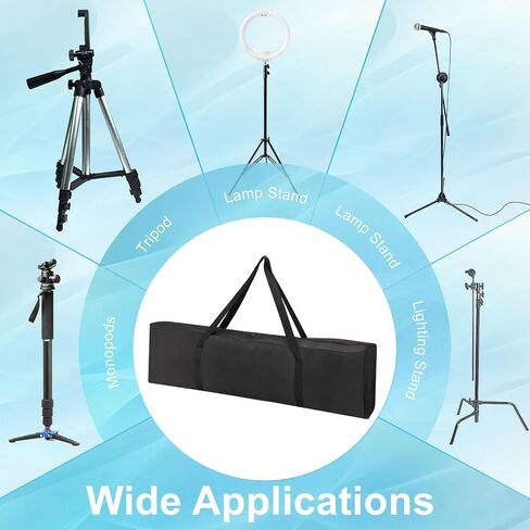 PATIKIL 40.55"x11.02" Tripod Carrying Case, 1Pack Oxford Cloth Padded Tripod Bag with Handles for Light Stands Tripod Photography Accessories, Black in Kuwait