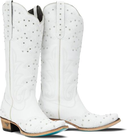 Lane Women's Boot Barn X Women'S Calypso Leather Western Bridal Snip Toe White 7 M US in Kuwait