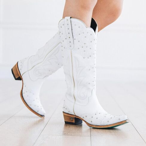 Lane Women's Boot Barn X Women'S Calypso Leather Western Bridal Snip Toe White 7 M US in Kuwait