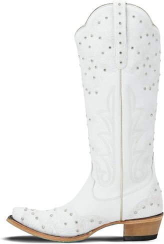 Lane Women's Boot Barn X Women'S Calypso Leather Western Bridal Snip Toe White 7 M US in Kuwait