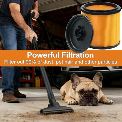 Replacement for Vacmaster Filter 5 to 16 Gallon, Hart Shop Vac 5-20 Gallon | 2 Pack VCFS Shop Vac Filter, VBV1210 Cartridge Vacuum Filter for Wet/Dry Vacs in Kuwait