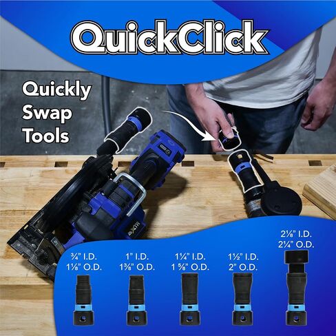 Cen-Tec Systems 95248 Quick Click Expanded Multi-Brand Power Tool Adapter Set for Dust Collection in Kuwait