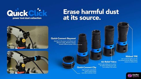 Cen-Tec Systems 95248 Quick Click Expanded Multi-Brand Power Tool Adapter Set for Dust Collection in Kuwait
