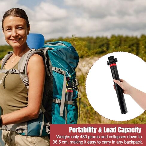 7-Section Adjustable Tripod Stand (36.5-220cm), Light Stand Lightweight Aluminum Alloy Tripod for Camera/Ring Light/Smartphone, 1kg Load Capacity with 180° Rotation Head in Kuwait