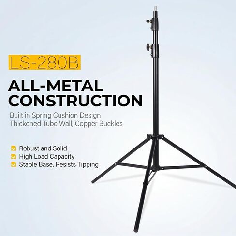 NiceFoto SL-280B Studio Light Stand Professional Grade 260cm Adjustable Tripod Aluminum Alloy Duty Light Stand Lighting Tripod for Photography Studio Video Monolight Softbox Shooting in Kuwait