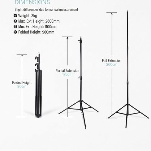 NiceFoto SL-280B Studio Light Stand Professional Grade 260cm Adjustable Tripod Aluminum Alloy Duty Light Stand Lighting Tripod for Photography Studio Video Monolight Softbox Shooting in Kuwait