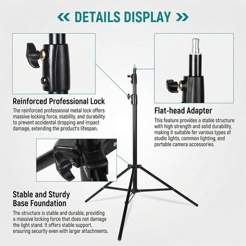 NiceFoto SL-280B Studio Light Stand Professional Grade 260cm Adjustable Tripod Aluminum Alloy Duty Light Stand Lighting Tripod for Photography Studio Video Monolight Softbox Shooting in Kuwait