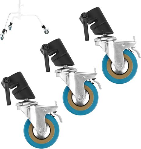 Selens Heavy Duty C Stand Swivel Caster Set 1.18in/30mm, Light Stand Wheels | with Brake for Photography Studio Video Shooting in Kuwait