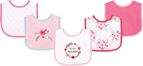 Luvable Friends Baby Cotton Terry Drooler Bibs with PEVA Back, Transportation, One Size in Kuwait