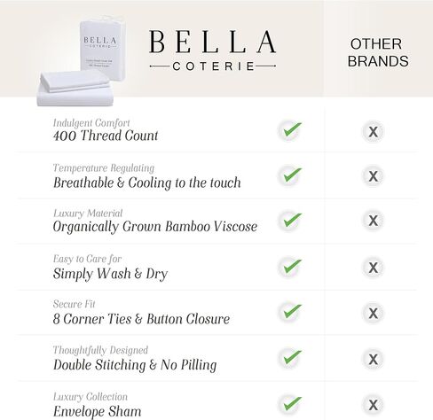 Bella Coterie | Luxury Bamboo Viscose Queen Size Duvet Cover Set | Organically Grown | Cooling | Ultra Soft | 8 Corner Ties | 2 Pillow Shams | 90" x 94" | No Insert [Dusty Rose] in Kuwait