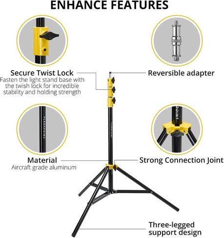 Flashpoint Pro Heavy-Duty Air-Cushioned Light Stand (Yellow, 7.2') in Kuwait