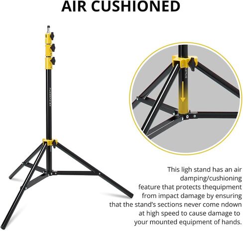 Flashpoint Pro Heavy-Duty Air-Cushioned Light Stand (Yellow, 7.2') in Kuwait