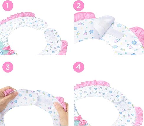 Littleforbig Silky Waterproof Printed Adult Bib with Adjustable Hook-and-Loop Fastener Closure - Parade Big Pink Ruffle Bib in Kuwait