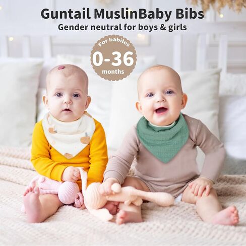 GUNTAIL Magnetic Bandana Drool Bibs 6-pack - Magnetic Closure Baby Bibs - Safe, Easy, Chic Teething Bib（Unisex） in Kuwait