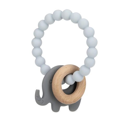Nuby Teething Ring | Natural Wood and Silicone in Kuwait