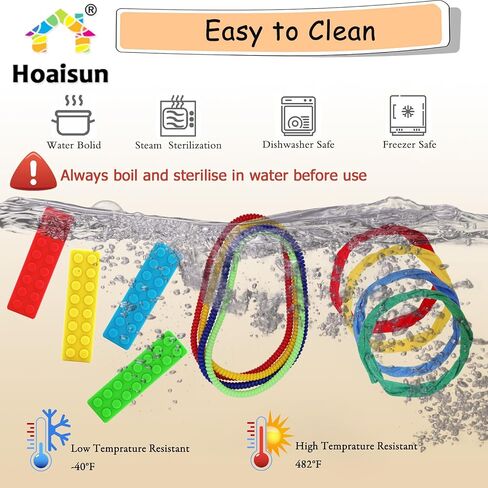 Sensory Chew Necklaces 12 Pack, Stretchy Chewy Necklace Sensory Toys for Kids with Autism, ADHD, Biting, Teething Needs, Silicone Blocks Chewing Toys for Boys Girls Adults Reduce Anxiety Fidget in Kuwait