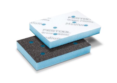 Festool 578808 Granat PRO Medium 3x4 (77 x 102 mm) Profile Sanding Sheets – 10 Pack | Flexible Foam Abrasive for Contours, Moldings & Curved Surfaces | Hook & Loop, 1/2" Foam Backing in Kuwait