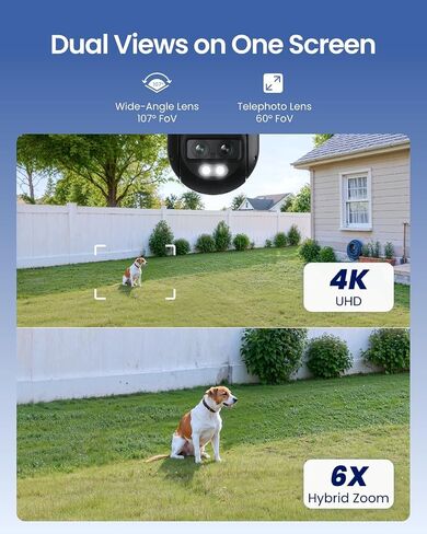 REOLINK 4K 8MP Dual-Lens PTZ Wired WiFi Outdoor Security Camera, 2.4/5GHz | 360° Auto Tracking, 6X Hybrid Zoom, Smart Person/Vehicle/Animal Detection, Dual-Band Wi-Fi, Color Night Vision, TrackMix WiFi in Kuwait