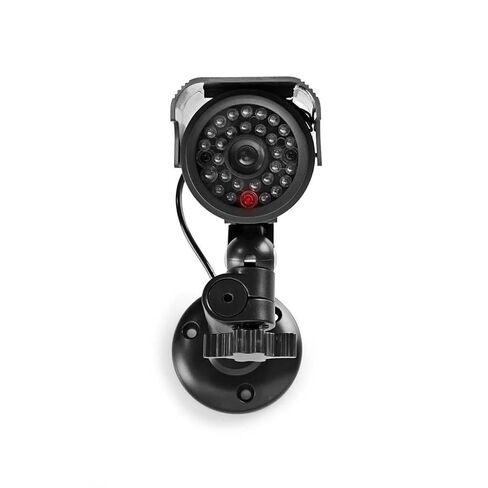 Nedis Dummy Outdoor Security Camera, Flashing LED, Solar Panel Rechargeable, Battery Powered, Wall Mount Included, Black – 155 x 80 x 145 mm in Kuwait