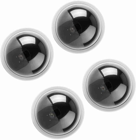 Vikye 4pcs Dummy Dome Camera with Flashing LED Light for Supermarkets Offices and Parks Durable Construction (Black) in Kuwait