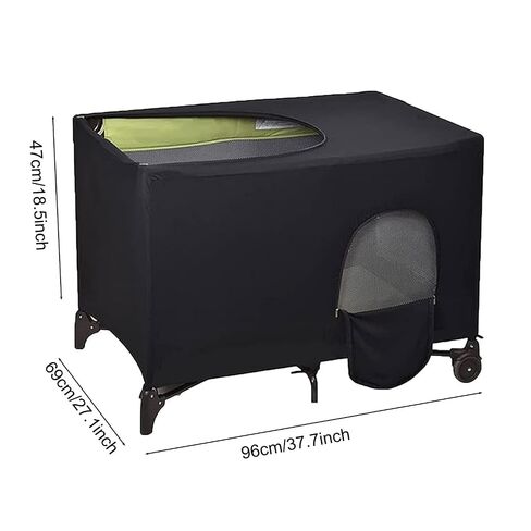 Crib Blackout Cover for Pack N Play, Stretchy Blackout Tent, Breathable Portable Travel Crib Shades, Baby Crib Canopy Covers for Indoor & Outdoor (Black) in Kuwait