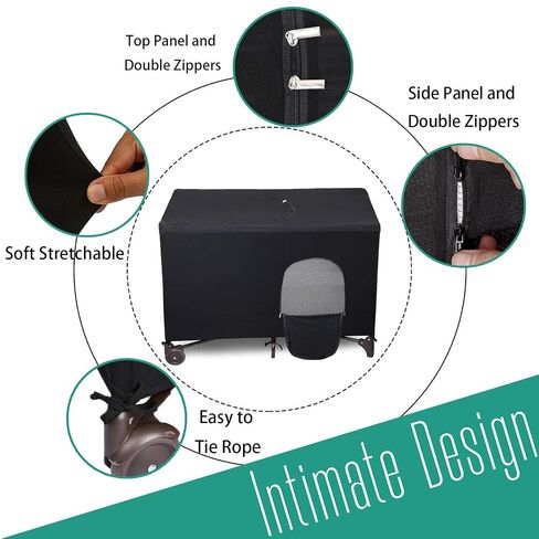 Crib Blackout Cover for Pack N Play, Stretchy Blackout Tent, Breathable Portable Travel Crib Shades, Baby Crib Canopy Covers for Indoor & Outdoor (Black) in Kuwait