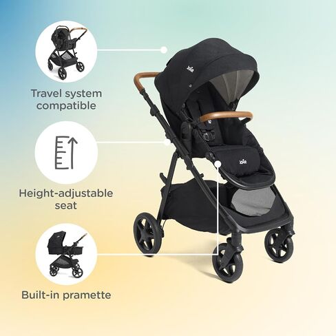 Joie Baby, Ginger and Rue Travel System – 4-in-1 Travel System with Lightweight Baby Car Seat and an Included Anti-Rebound Base for Easy Install and Height-Adjustable Stroller (Mocha) in Saudi Arabia