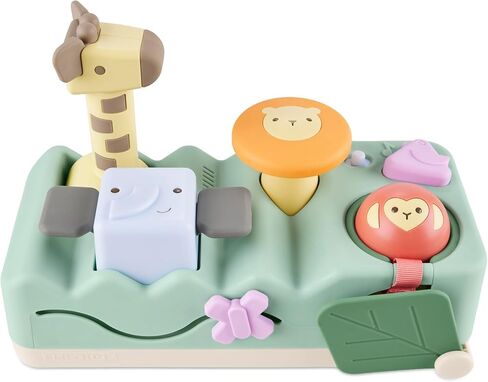Skip Hop Tummy Time & Seated Play Cause & Effect Developmental Baby Toy with 5 Activities and 2 Ways to Play, Lights, Songs and Sounds, Farmstand See & Bee Steering Wheel, Age 3m+ in Kuwait