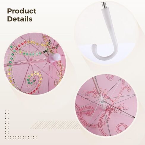 8 Pcs Mini Lace Parasol Umbrella, Wedding Umbrella for Bride, Decorative Lace Parasols for Indoor and Outdoor, for Parties and Photography, Multi Color Set, Stylish Handheld Sunshade in Kuwait