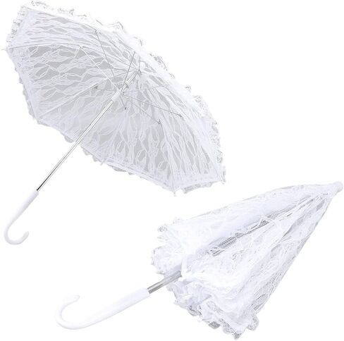 Bridal Lace Umbrella Durable Lace Material for Outdoor Weddings and Prom Events 19.7x17.1in in Kuwait