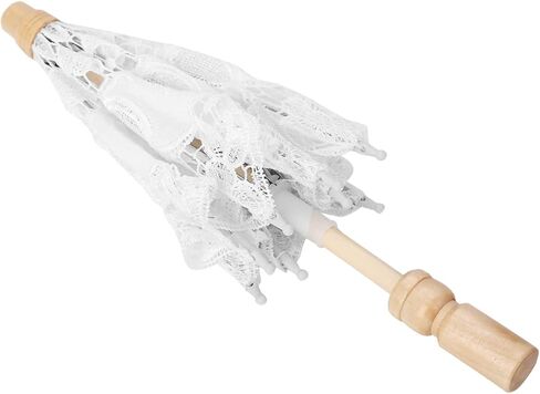 Handmade Lace Parasol Elegant Wedding Bride Photography Umbrella for Memorable Moments, Silk Cloth Material in Kuwait