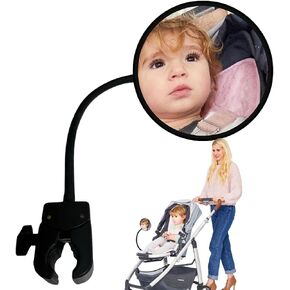 Stroller Mirror - See Your Baby's Face on Stroller Walks. Stroller Accessories to Connect & Engage in Pram or Stroller. Universal Stroller Attachment. (Pramglam OG) in Saudi Arabia