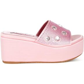 London Rag Meta Charts Diamante & Rhinestone Flatform Sandals in Saudi Arabia