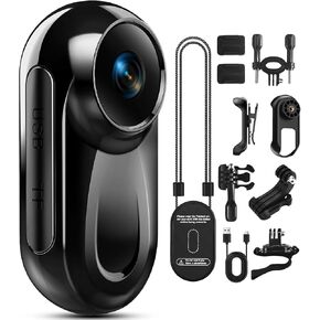 Mini Body Camera 1080P, 512G Thumb Action Camera Hands-Free Recording, Magnetic Vlogging Cam with 360° Rotate, Wearable Video Recorder for CyclingTraveling/Motorcycle(SD Card Not Included) Black in Saudi Arabia