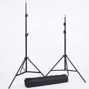 2-Pack Geoqueho 7ft Photography Light Stand with Carry Bag, Upgraded 32.5" Ultra-Wide Base for Max Stability, Reinforced 3-Rivet Metal Alloy Tripod for Ring Light, Softbox, Video Studio, 11lbs Load in Kuwait