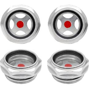 Air Compressor Oil Sight Glass, 1/2 Inch NPT, Tan, 4Pcs | Male Threaded, Aluminum Alloy, Oil Level Gauge, For Gearbox in Saudi Arabia