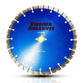 Virginia Abrasives 425-06315 - 1 قطعة 14 بوصة BD شفرة أسفلت - شفرة ماسية رطبة/جافة - 14 بوصة من الأسفلت/شفرة منشار قطع الخرسانة الخضراء، فتحات على شكل حرف U، شفرات منشار عالية السرعة (14 بوصة × 125 بوصة × 1 بوصة/20 مم- شرائح 12 مم) in Kuwait