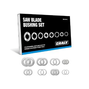CRALY Saw Blade Bushing Set, Arbor Adapter Kit, Reduction Ring Combo, 1''-20mm, 1''-5/8'', 7/8''-20mm, 7/8''-5/8'', 20mm-5/8'', 20mm-10mm, 5/8''-10mm, 5/8''-3/8'', 16-Pack(BU-08-16A), Silver in Kuwait